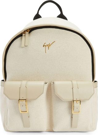Giuseppe Zanotti Roiy canvas backpack - men - Leather/Cotton/Fabric - One Size - Neutrals