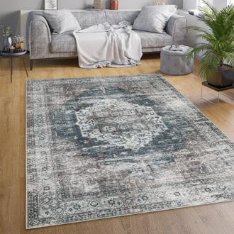 Paco Home Paco Home - Alfombra Salon De Habitacion Tejido Plano Moderna Oriental Marroqui Vintage Lavar 160x220 Cm, Gris