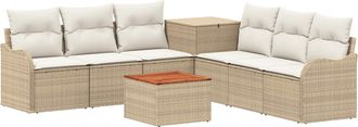 vidaXL Juego De Sof&aacute; 8 Uds. Beige Y Blanco Crema Vidaxl
