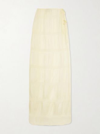 Kiki De Montparnasse Gonna Maxi In Misto Seta A Punto Smock - Giallo