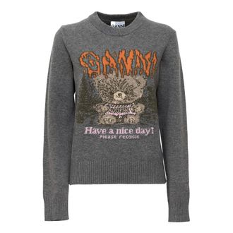 Ganni Paloma - Dames - Truien - Grijs - Maat: S Zijde