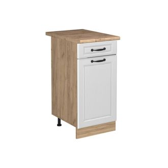Vicco Mueble Bajo De Cocina R-line, Blanco Casa De Campo/roble Dorado, 40 Cm Encimera Roble Dorado, Vicco