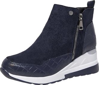 Generic Winter Boots Womens Waterproof Ankle Boots Platform Short Boots Side Zip Winter Boots Wedge Heel Cowboy Boots Elegant Womens Boots Short Shaft Ankle B