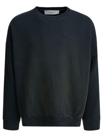 Golden Goose Vintage Effect Crewneck Sweatshirt Sweatshirts Nero-Uomo