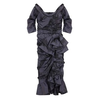 Moschino Long elegant dress with V-neck - female - Moschino - Maxi Dresses - Gray - S - Dresses