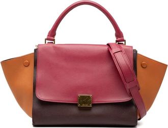 Celine 2014 Small Tricolor Leather Trapeze satchel - women - Calf Leather - One Size - Brown
