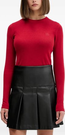 HUGO BOSS T-shirt met logodetail en lange mouwen - Rood