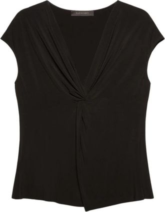 Elena Miro Casual Katoenen T-Shirt voor Vrouwen - Dames - Blouses - Zwart - L - Katoen - Overhemden