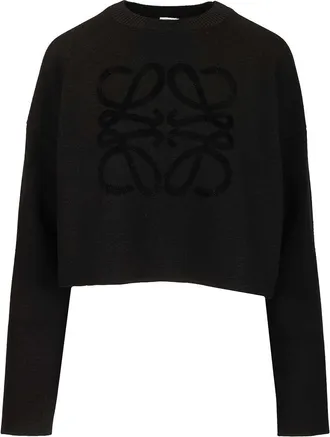 Loewe Wool Blend Sweater Sweatshirts Nero-Donna