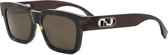 Fendi Square Full Rim Sunglasses - Brown