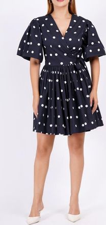Leota Alena Mini Wrap Dress in Small Polka Black White at Nordstrom, Size Xx-Large