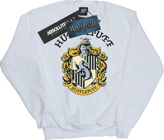 Harry Potter Dames/Dames Hufflepuff Logo Sweatshirt (Wit)