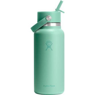 Hydro Flask 32-Ounce Wide Mouth Flex Straw Cap Water Bottle in Mermaid Green at Nordstrom