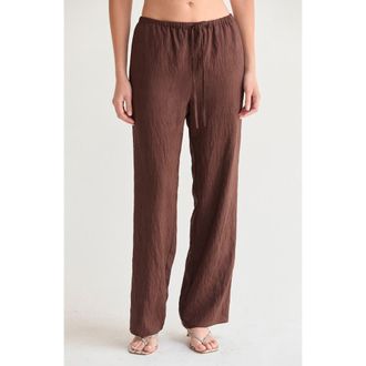 Crescent Easy Wear Textured Woven Pants in Brown at Nordstrom, Size X-Small