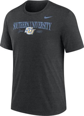 Nike Mens College (Southern University and A&M) Tri-Blend Short-Sleeve T-Shirt in Black | M21372SUAM25-BLH
