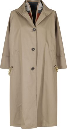 Bazar Deluxe Taupe Oversized Wool Lined Cotton Trench Coat