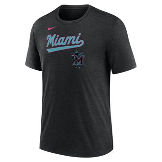 Nike Miami Marlins City Connect Nike Mens MLB T-Shirt in Black | NJFD00HMQM-HRM