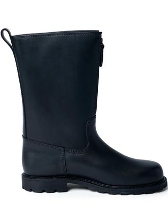Rier Tractor round-toe leather boots - Black