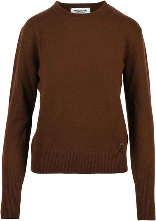 Patrizia Pepe Truien & Vesten, Dames, Bruin, M, Kasjmier, Pullover met ronde hals