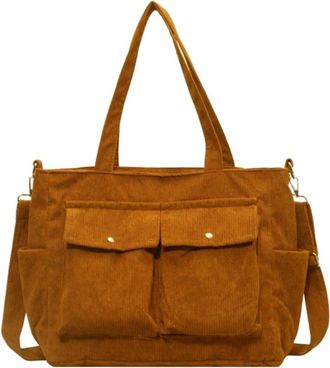Generic Vintage Multi Pocket Corduroy Handbag Large Capacity Womens Shoulder Bag Casual Crossbody For Women Commuting(G)