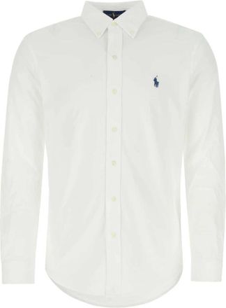 Polo Ralph Lauren Piquet Shirt - Heren - Casual Overhemden - Wit - L - Katoen - Overhemden