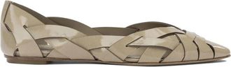 Del Carlo Lisi Puntige Ballerinas - Dames - Ballerinas - Beige - 38 1/2 EU - Leer - Schoenen