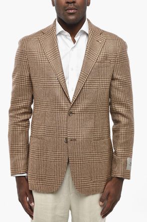 Corneliani CC COLLECTION Blazer Semifoderato in Misto Seta Pied de Poule Corneliani