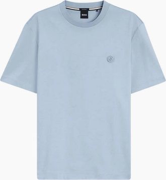 HUGO BOSS Mens C-Taut 01 Logo Slim Fit Sky Blue T-Shirt - Size: 36