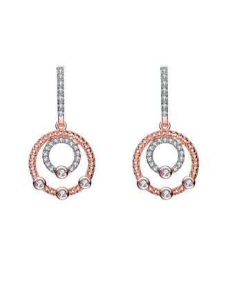 Genevive 18K Rose Gold Vermeil Cz Drop Earrings
