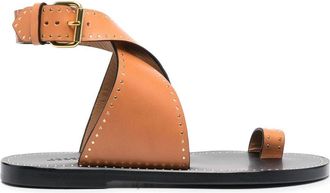 Isabel Marant Jools studded sandals - women - Calf Leather/Calf Leather/Calf Leather - 39 - Neutrals