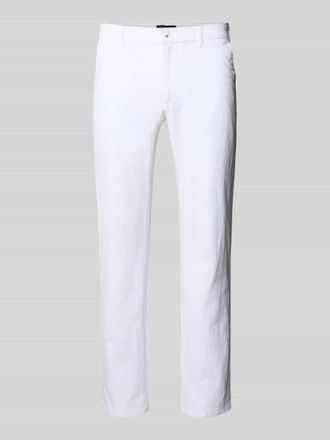 Christian Berg Hose aus Leinen-Baumwoll-Mix mit Ges&auml;&szlig;taschen in Weiss, Gr&ouml;&szlig;e 27