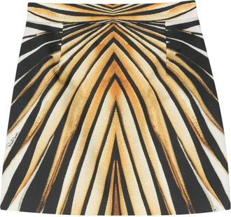 Roberto Cavalli Ray Of Gold-print mini skirt - women - Elastane/Cotton/Viscose/Cotton - 40 - Yellow