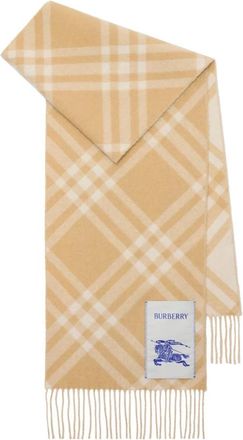 Burberry Check Cashmere Sjaal - Dames - Wintersjaals - Beige - ONE Size - Kasjmier - Accessoires