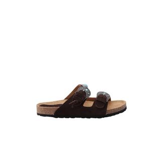 Taji Schoenen, Heren, Bruin, 37 EU, Leer, Buckle Stone Sandal