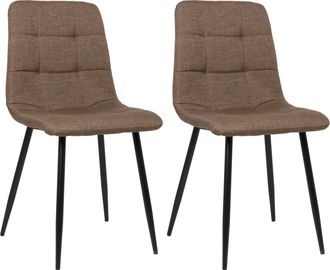 Clp Lote De 2 Sillas De Comedor Tilde Marr&oacute;n Tela
