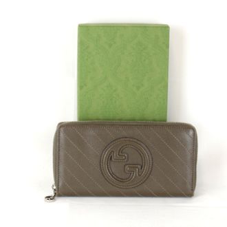 Gucci Brown Leather Long Wallet (Bi-Fold) (Pre-Owned)