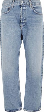 A Gold E Indigo Magnus Button-Fly Cotton Straight-Leg Jeans