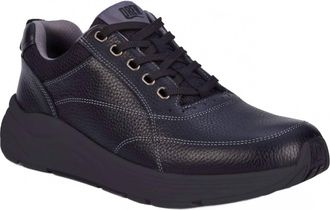 Drew Mens Maker Shoe In Black Pebbled Leather