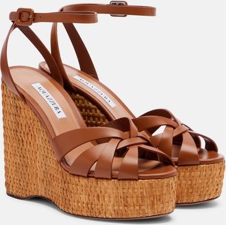Aquazzura Copacabana leather wedge sandals