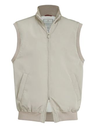 Brunello Cucinelli bonded nylon padded gilet - Neutrals