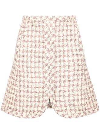 Giambattista Valli check-print high-waist mini skirt - Pink