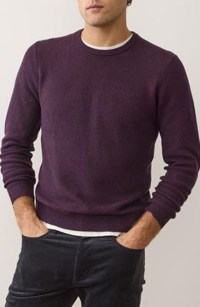 Marine Layer Textured Cotton Blend Crewneck Sweater in Sangria at Nordstrom, Size Xx-Large