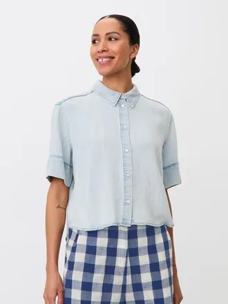 Masai Mairenova Denim Button-Front Shirt in Light Denim at Nordstrom, Size Xx-Large