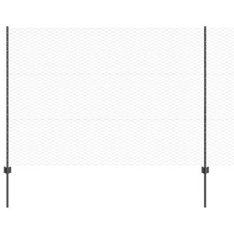 Berkfield Home Fence Posts 22 pcs U-Channel Grey 150 cm Steel, Hexagon Fence Gre