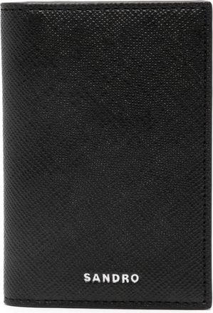 Sandro bi-fold leather wallet - men - Polyester/Recycled Leather/CALFSKIN/Polyurethane - One Size - Black