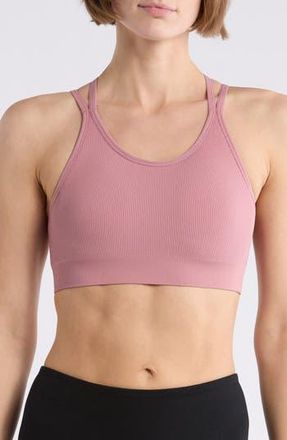 Zella Crossback Seamless Sports Bra in Pink Nostalgia at Nordstrom Rack, Size Medium