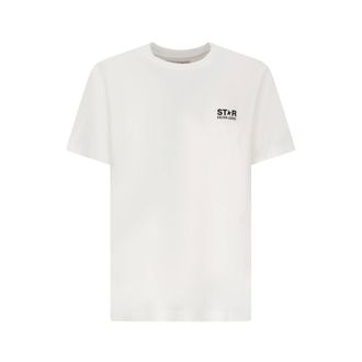 Golden Goose T-Shirts, male, White, XL, Regular T-Shirt Big Star Back