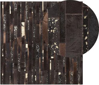 Beliani Rug ARTVIN Brown 200 x 200 cm Leather