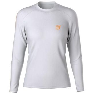 Compressport Performance L/S Laufshirt f&uuml;r Damen | grau/wei&szlig;
