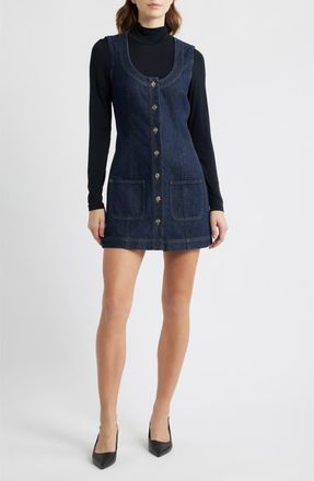 Frame Denim The Patch Pocket Sleeveless Denim Minidress in Rinse at Nordstrom, Size 12